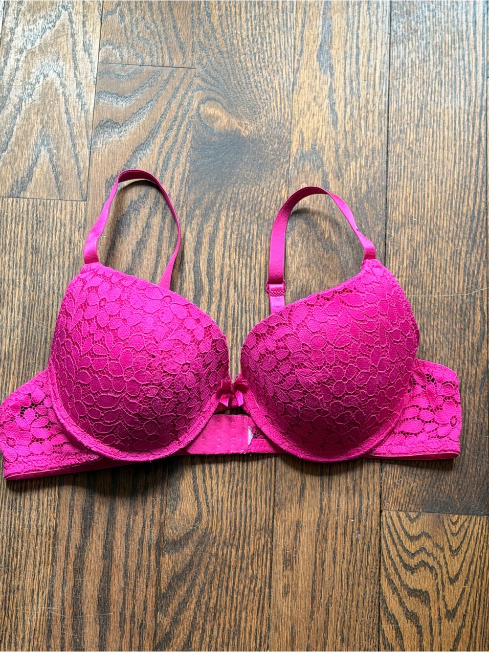 Women's Lace Push-Up Bra - Hot Pink